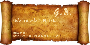 Göncző Milda névjegykártya