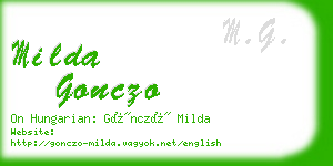 milda gonczo business card